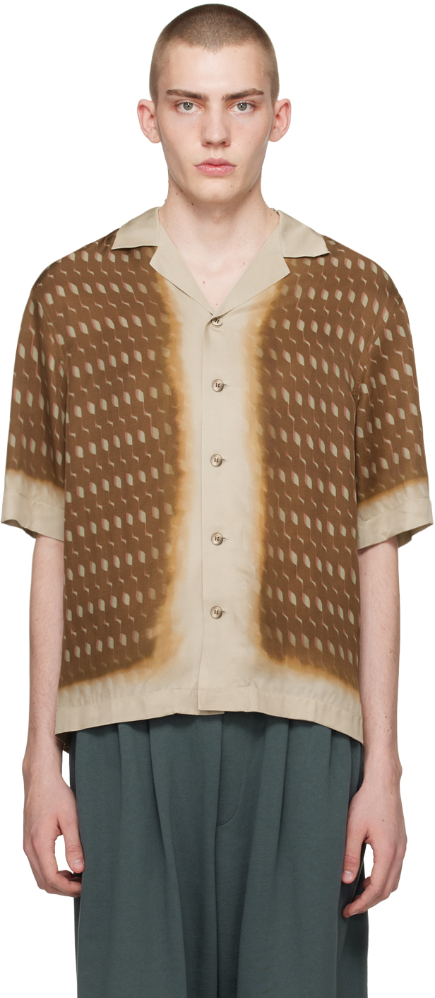 Shop Dries Van Noten Taupe & Brown Patterned Shirt In 701 Rust