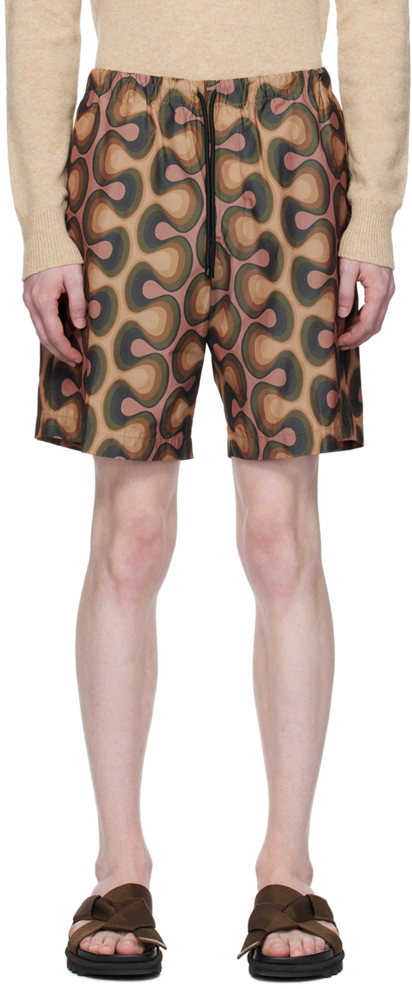 関税込【Dries Van Noten】マルチカラー プリントショートパンツ Dries Van Notenのマルチカラー プリント ショートパンツがセール中