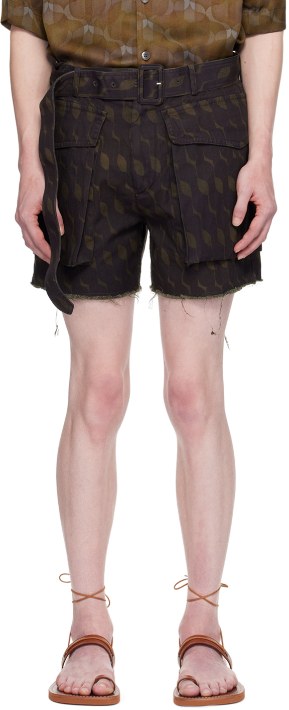 Dries Van Noten Brown Four-Pocket Denim Shorts