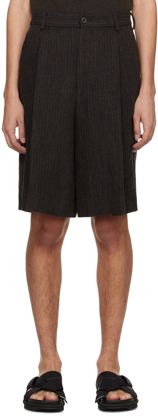 Black & Brown Striped Shorts