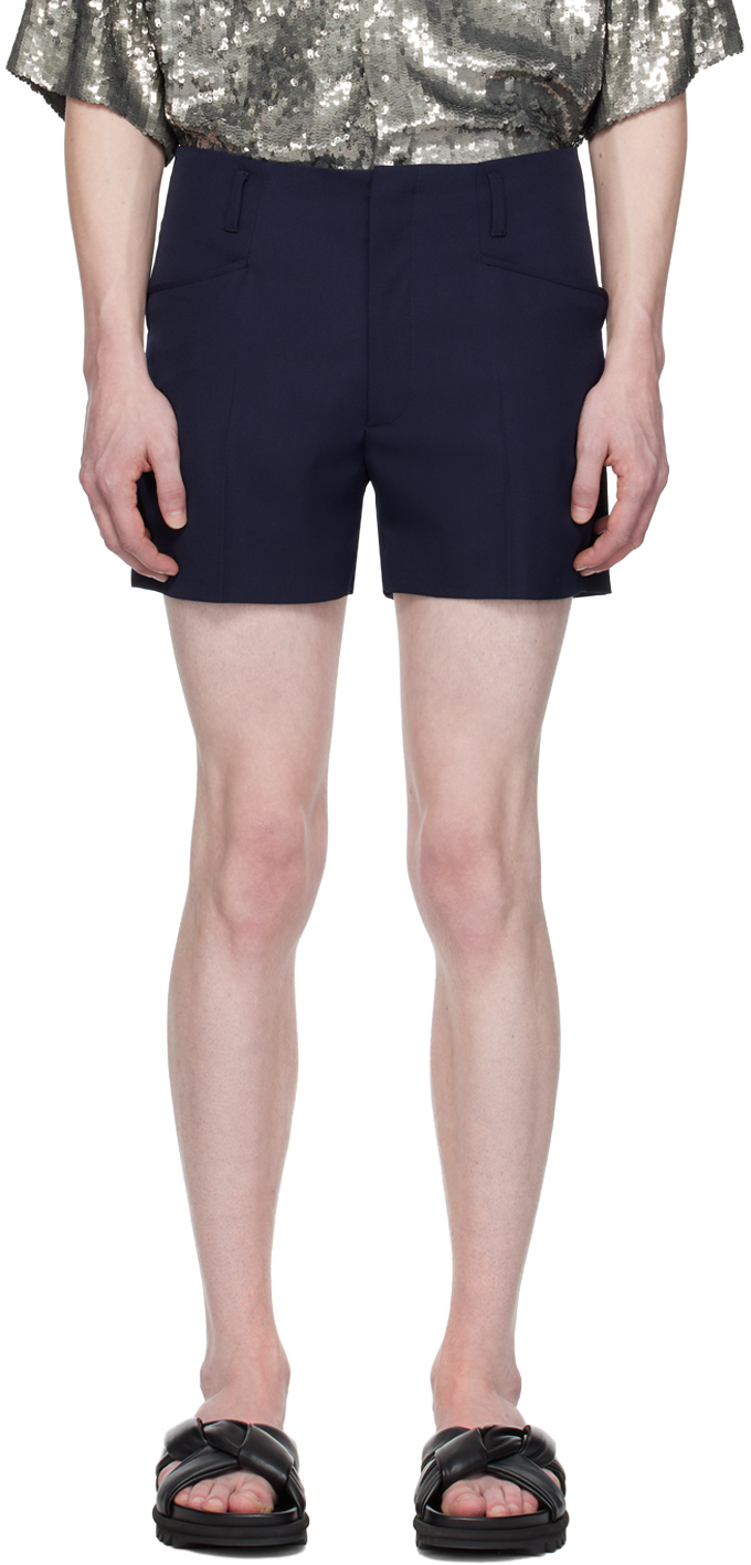 Navy Creased Shorts