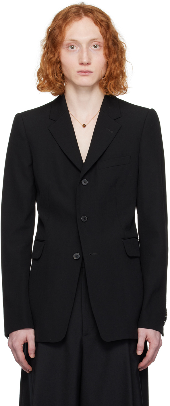 Dries Van Noten: Black Three-Button Blazer | SSENSE