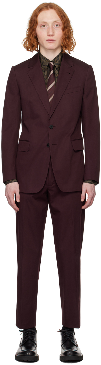 Burgundy Soft Constructed Suit