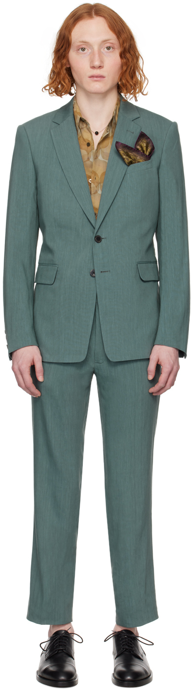 Dries Van Noten Blue Notched Suit In Raf (506)