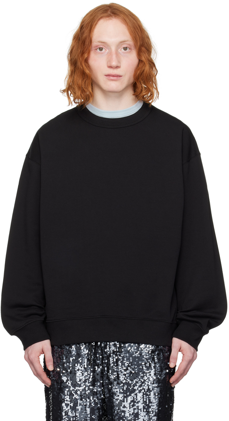 Shop Dries Van Noten Black Oversized Sweatshirt In 900 Black