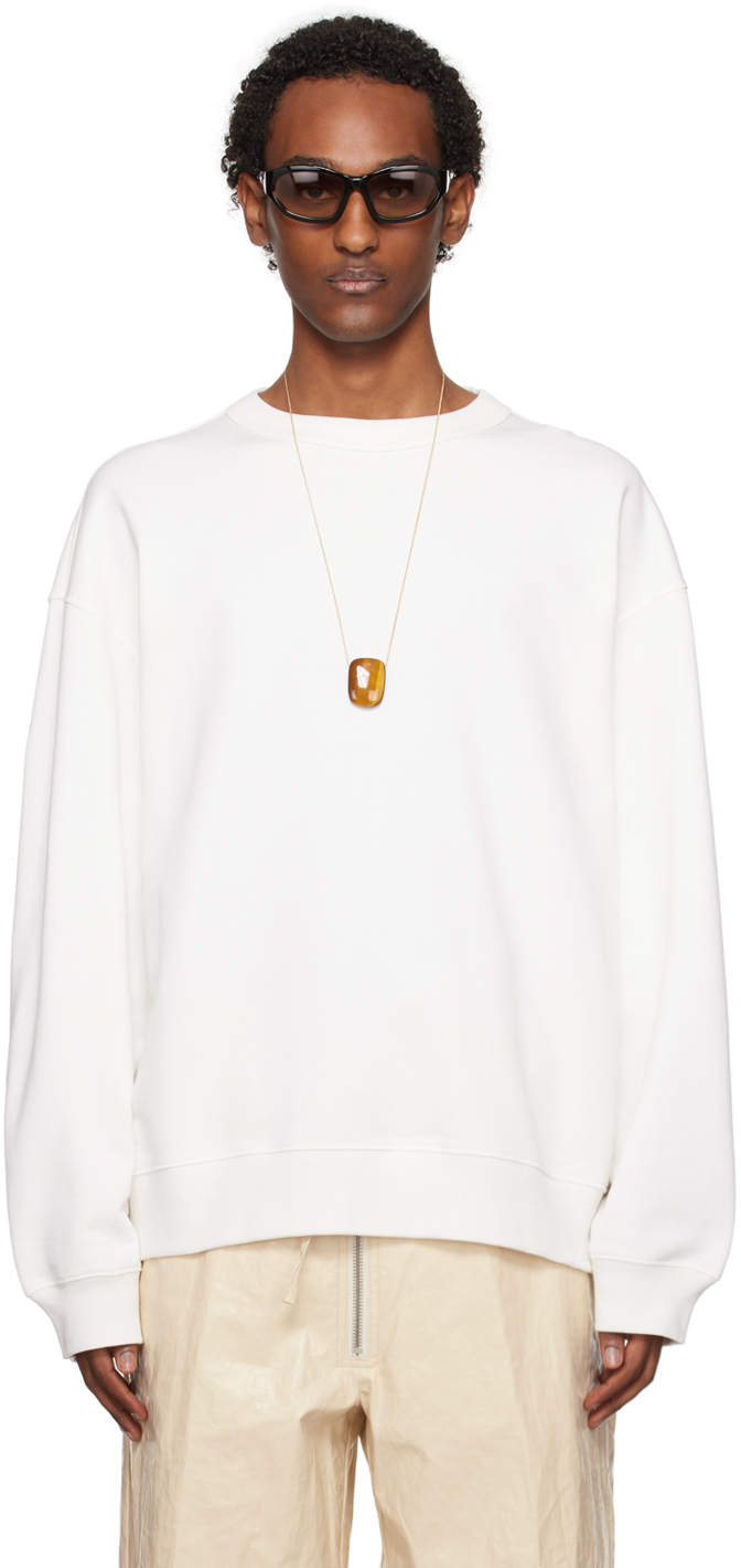 Dries Van Noten White Oversized Sweatshirt In 8 Off White