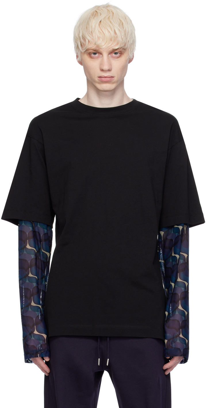 Black Layered Long Sleeve T-Shirt