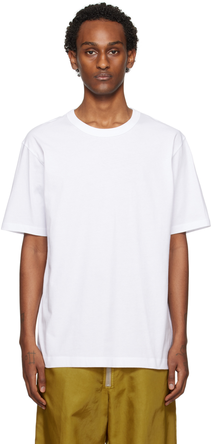 Dries Van Noten White Dropped Shoulder T-shirt In 1 White