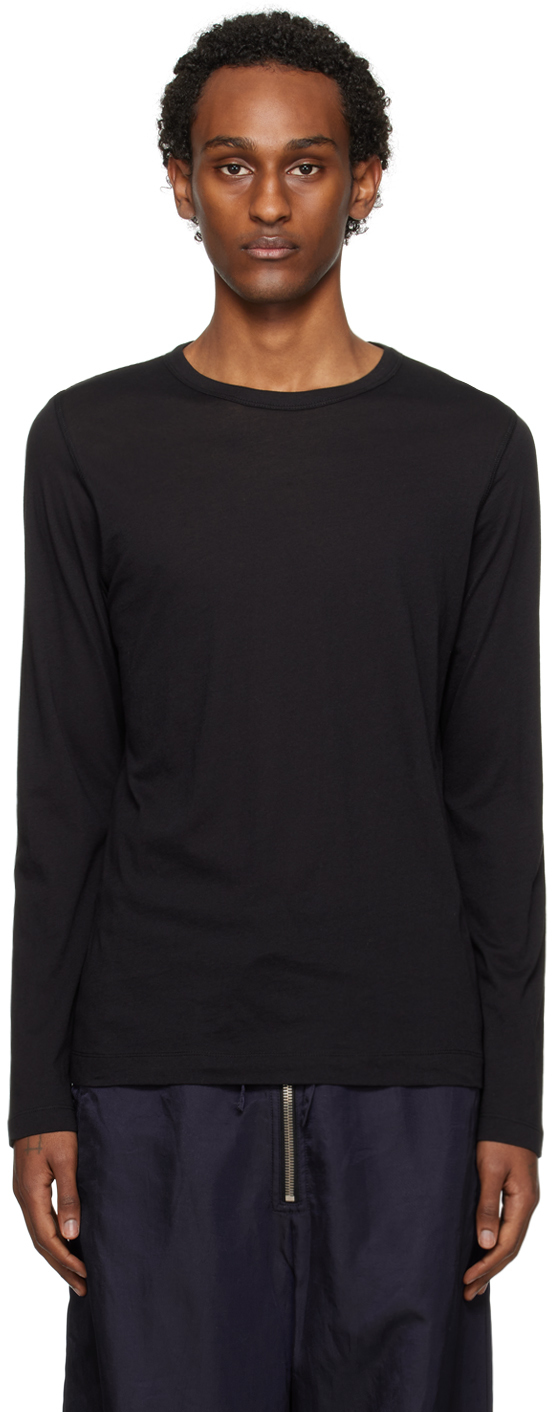 Black Crewneck Long Sleeve T-Shirt
