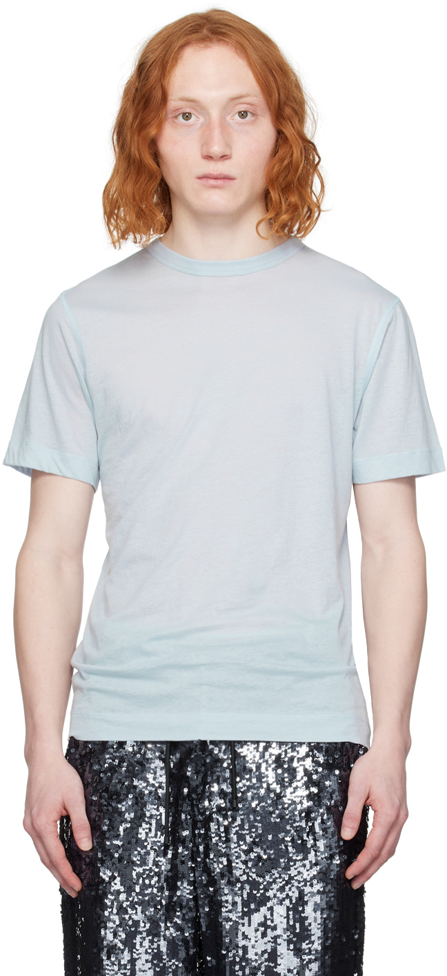 Tシャツ・カットソー DRIES VAN NOTEN Men T Shirts 2510212131701 509 Blue Dries Van Noten T-shirt Long Sleeve Men Size XL | eBay