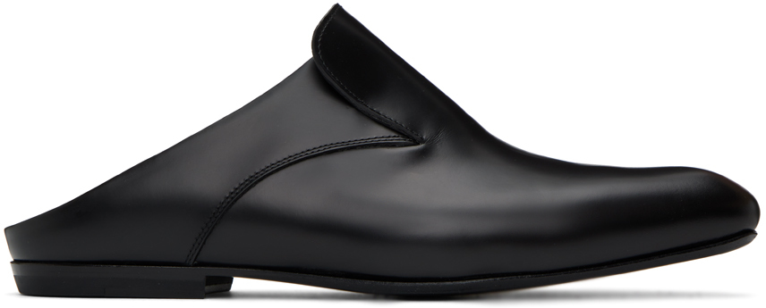 Dries Van Noten Black Paneled Loafers In 900 Black