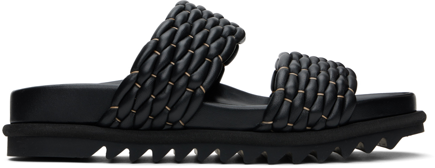 Shop Dries Van Noten Black Braided Sandals In 900 Black