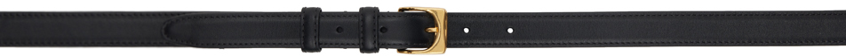 The Row Black Moon Box Calf Leather Belt In Black Ang