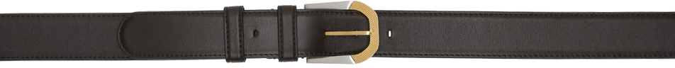 Brown Art Deco Box Calf Leather Belt