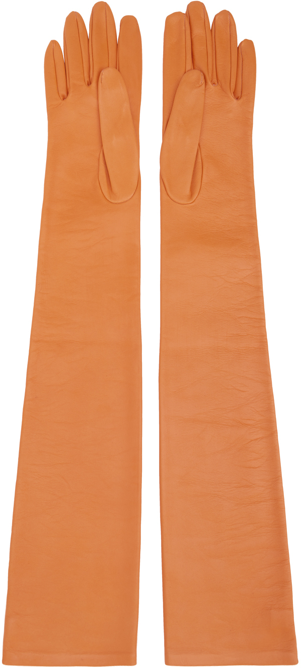 The Row Orange Simon Gloves | Smart Closet