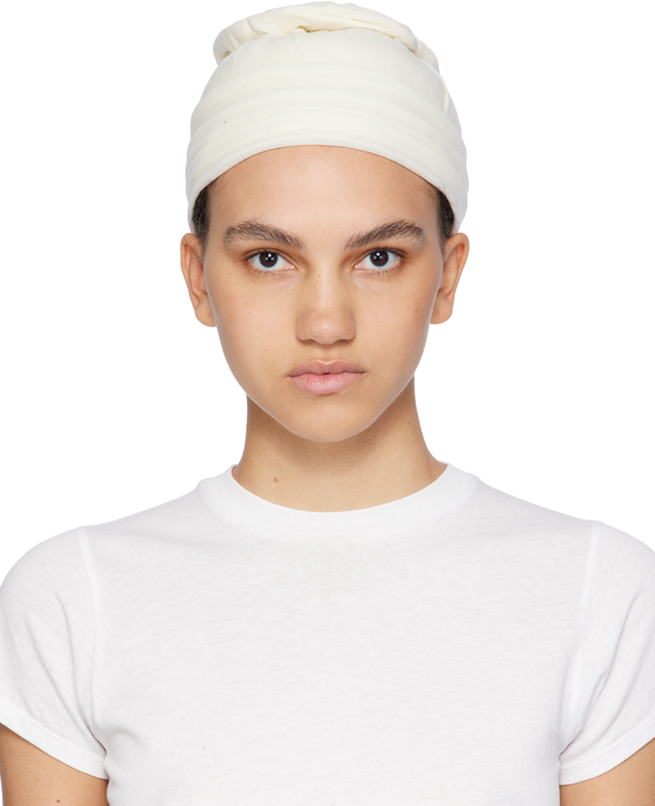 The Row Off-white Penelope Virgin Wool Cotton Beanie In Ivory