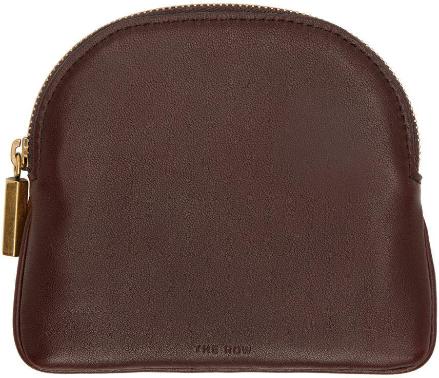 Shop The Row Burgundy Circle Coin Pouch In Burgundy Ang