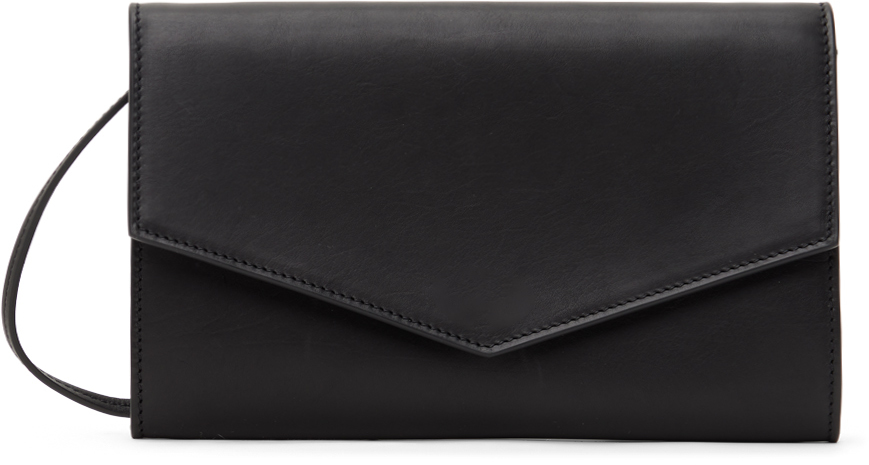 The Row Envelope Crossbody Bag In Napa Leather In Black Shg