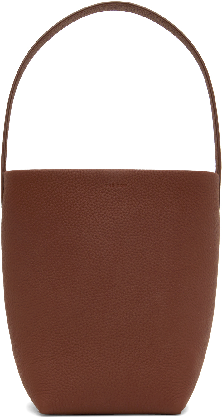 The Row Brown Small N/s Park Tote In Cognac Pld
