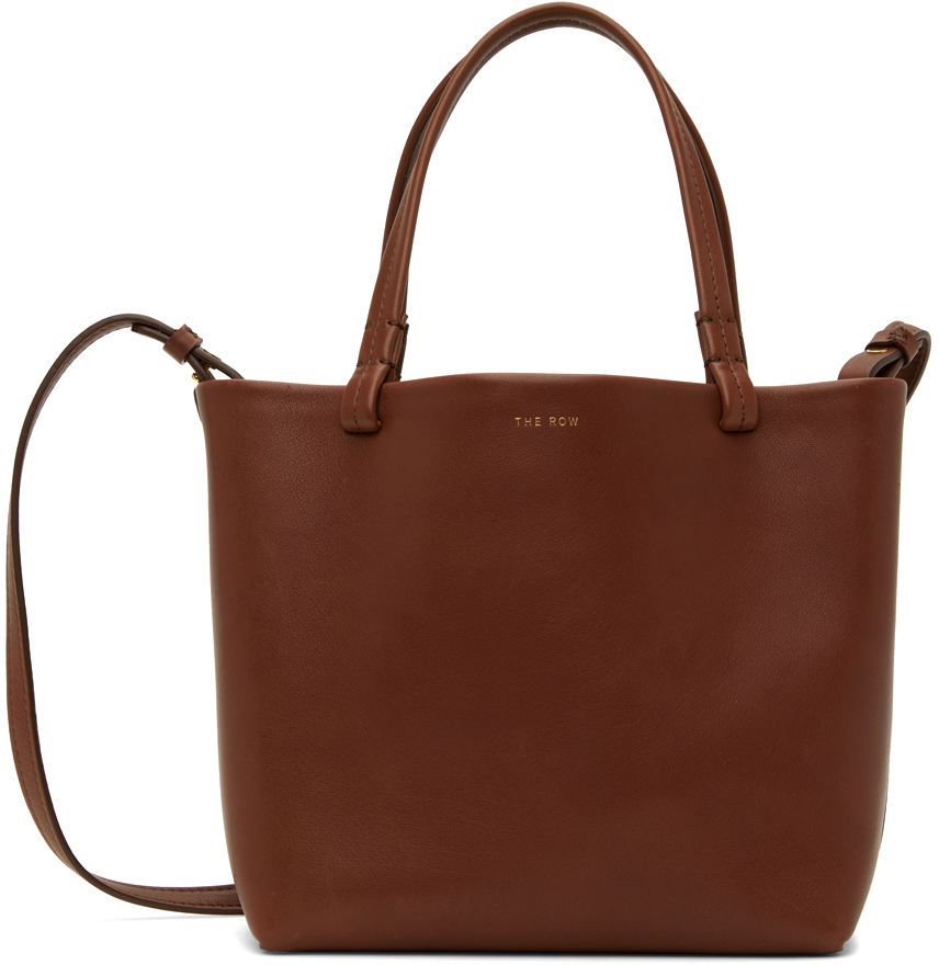 The Row Burgundy Small Park Tote In Cognac Shg