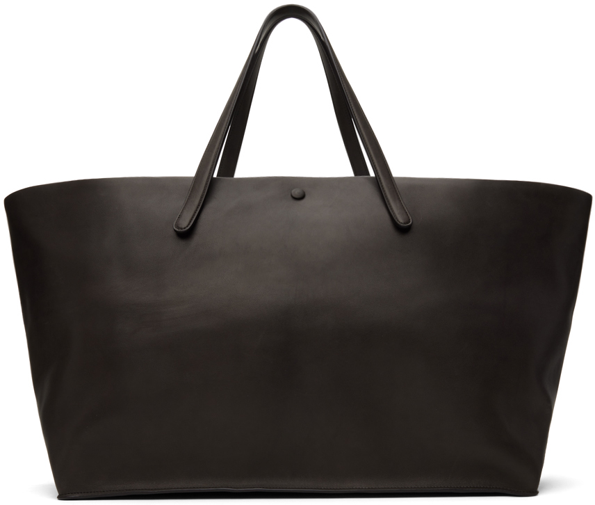 The Row Brown Xl Idaho Tote In Dark Brown Shg