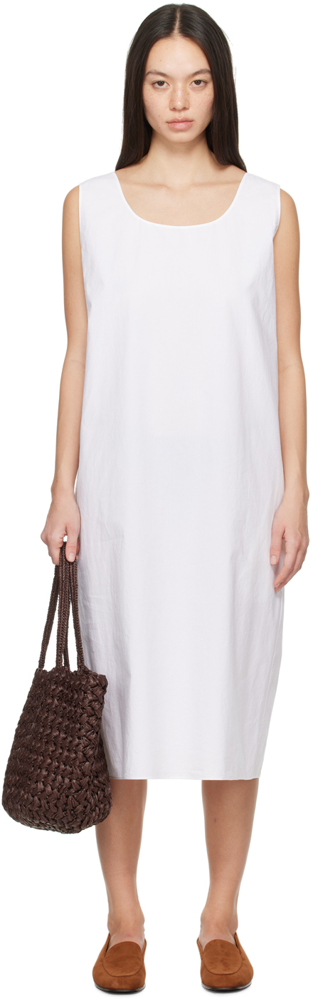 The Row Off-white Janah Midi Dress In Off White