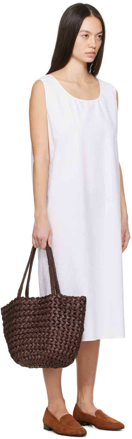 The Row Janah Cotton Midi Dress In Off White