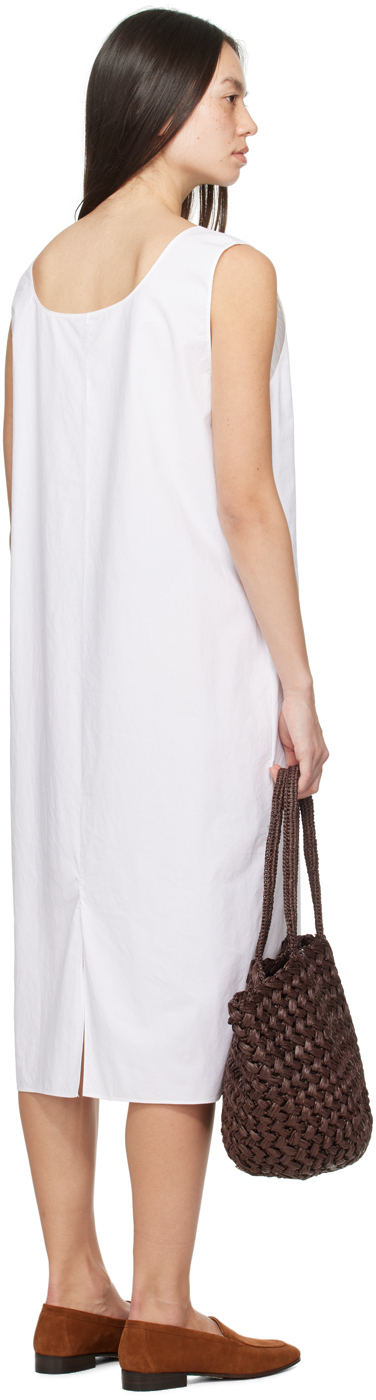 The Row Janah Cotton Midi Dress In Off White