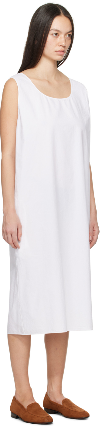 The Row Janah Cotton Midi Dress In Off White
