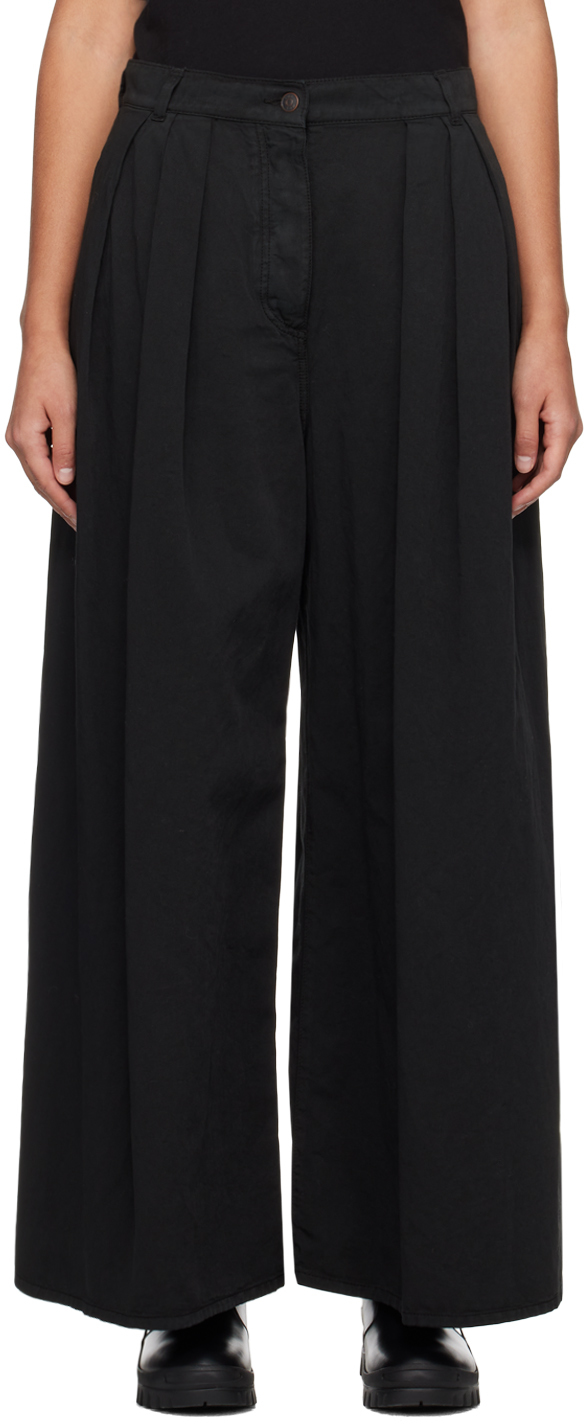 The Row Criselle Pleated Wide-leg Jeans In Black