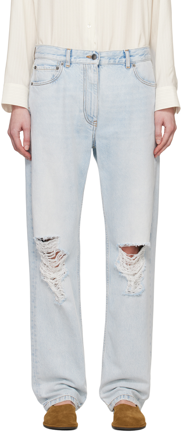 Shop The Row Blue Burty Jeans In Bleached