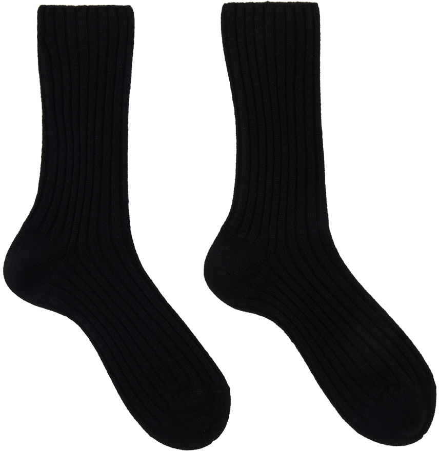Shop The Row Black Calf Socks