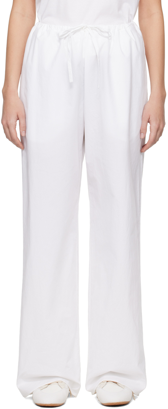 The Row Jugi Poplin Cropped Pants In Off White