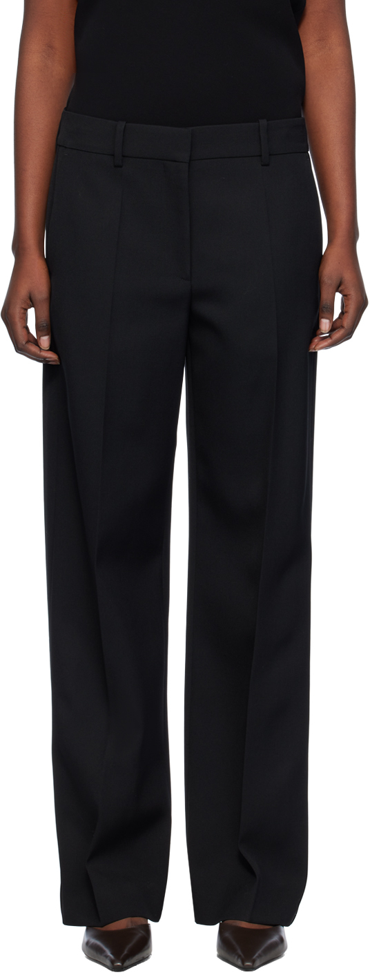 Pantalon De Gala The Row En Polyester Et Laine - Noir, Taille XXS, Coupe Relaxed Et Jambes Larges - Très élégant !