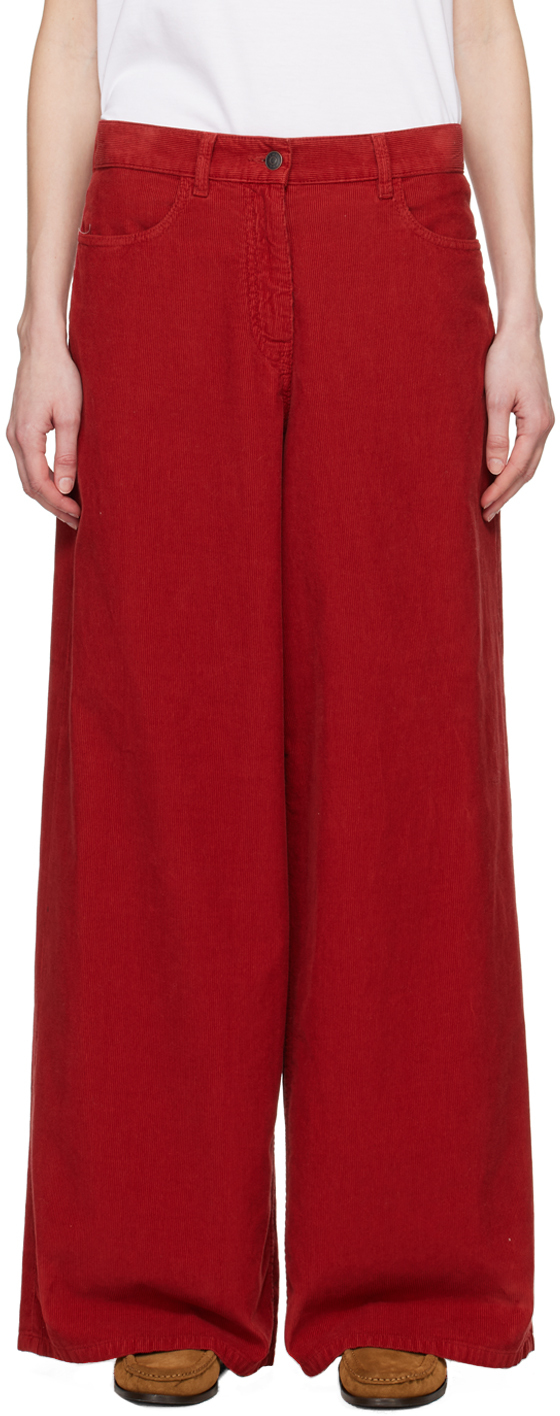 The Row Chan High-rise Wide-leg Jeans In Red