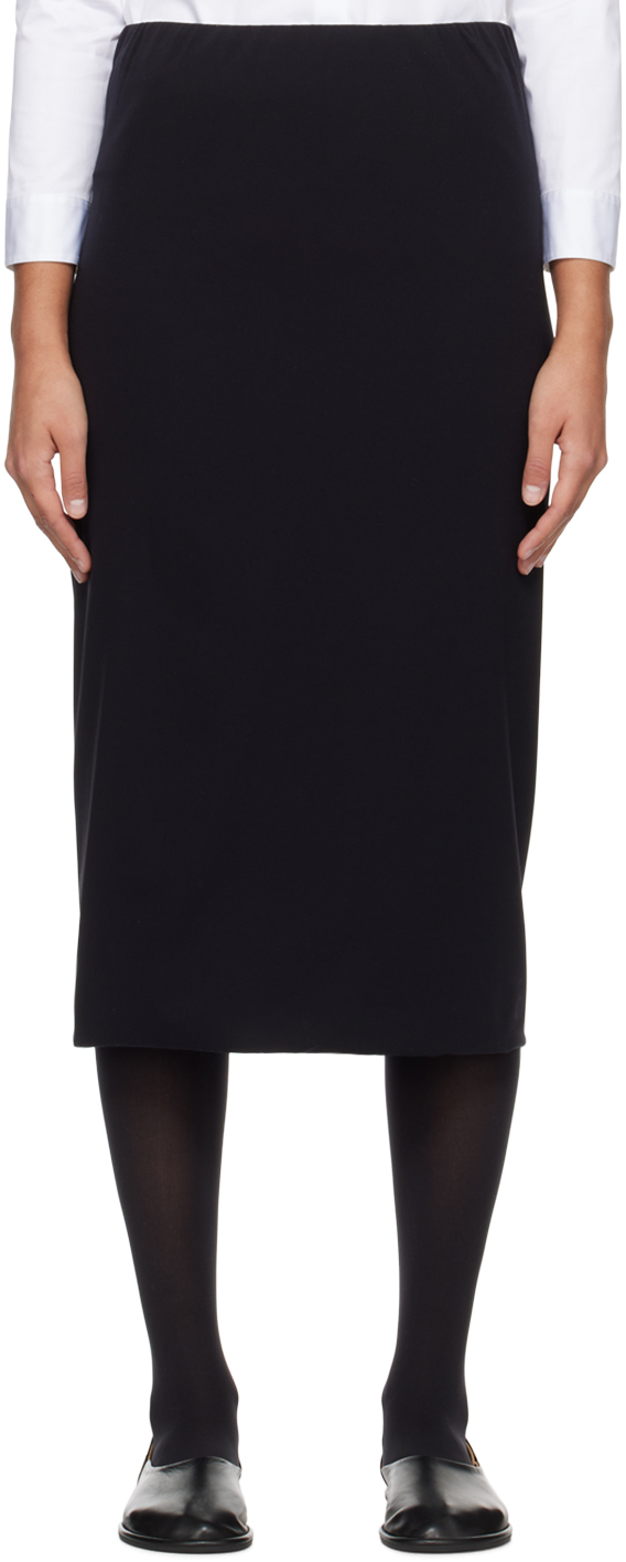 Black Alania Midi Skirt by The Row on Sale