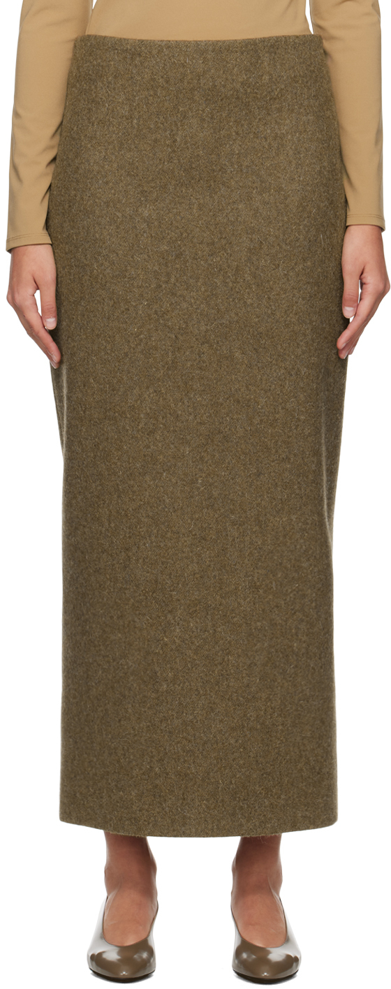 The Row Brown Bartelle Maxi Skirt In Brown Grass