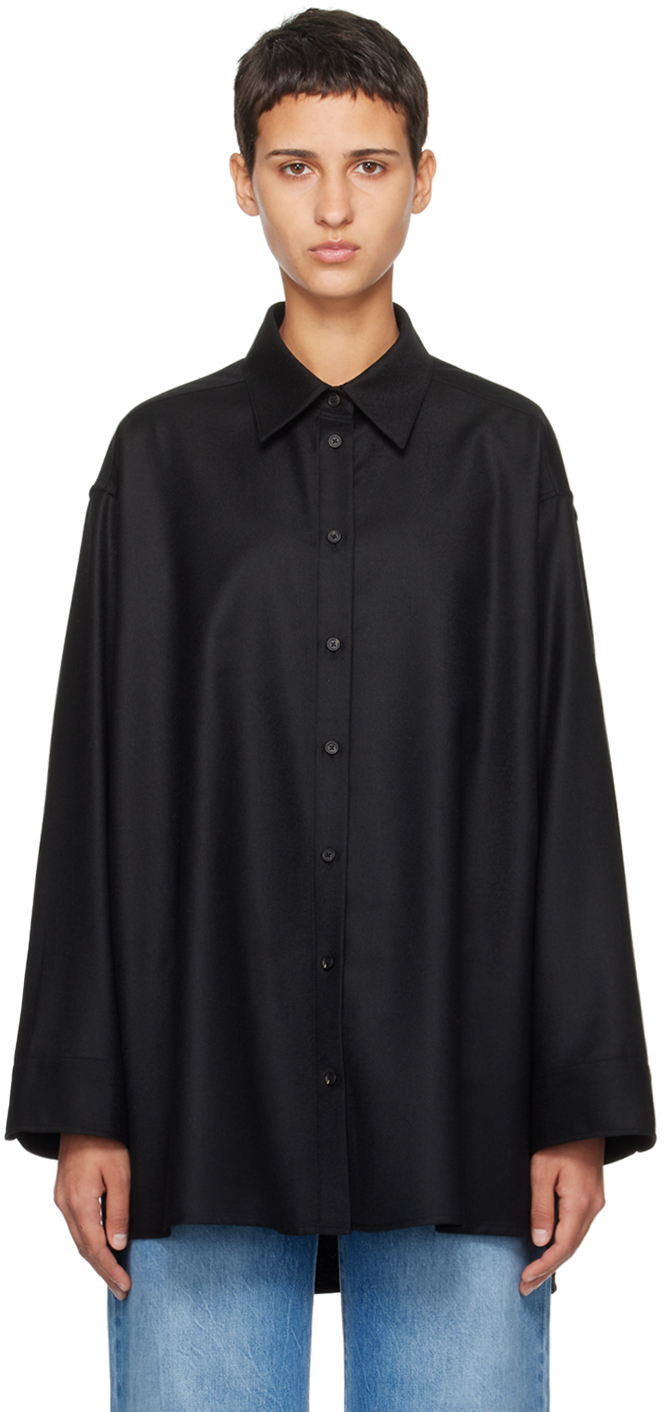 The Row Black Caroline Shirt SSENSE Canada