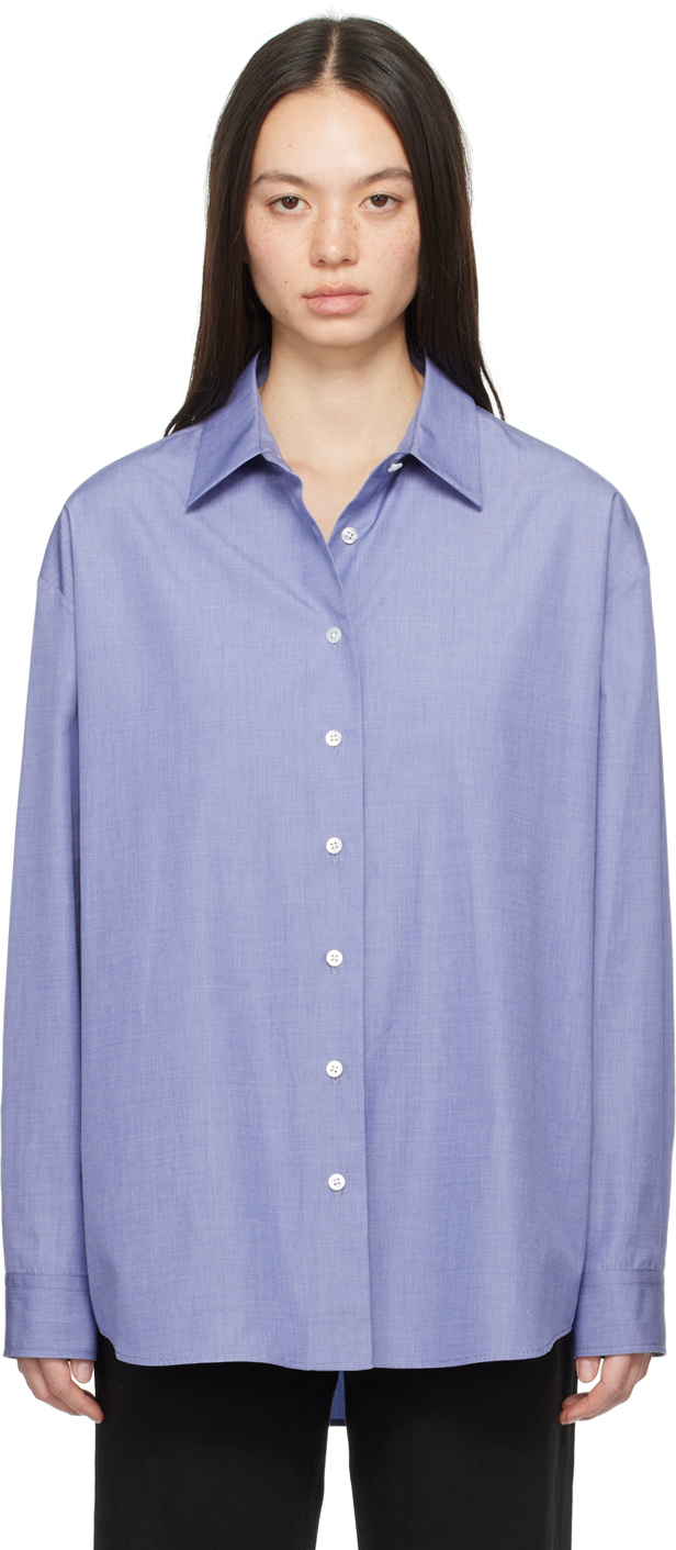 The Row: Blue Attica Shirt | SSENSE