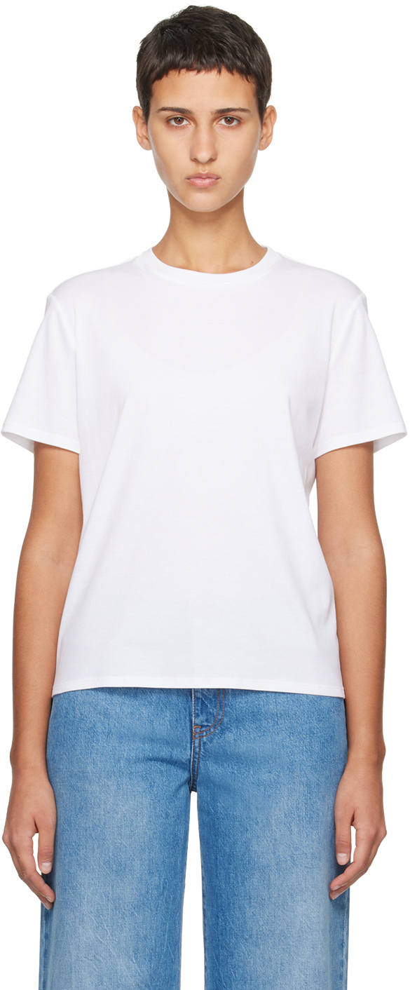 関税送料込 THE ROW Isha コットン トップス Tシャツ The Row Isha Top In Cotton | ホワイト | FARFETCH JP