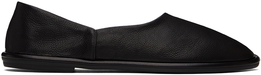 The Row Canal Collapsible-heel Leather Loafers In Black
