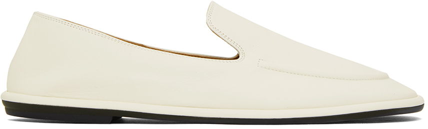 Shop The Row Off-white Canal Loafers In Milk