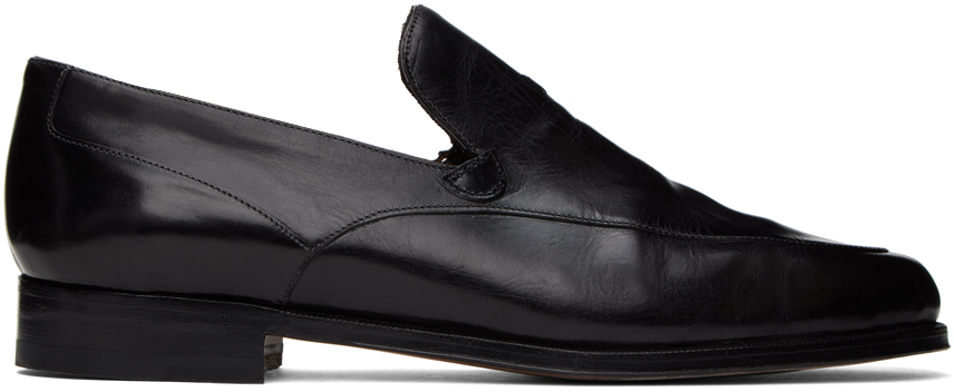 The Row Black Enzo Loafers SSENSE