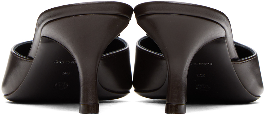 The Row Brown Cybil Heels In Dark Brown