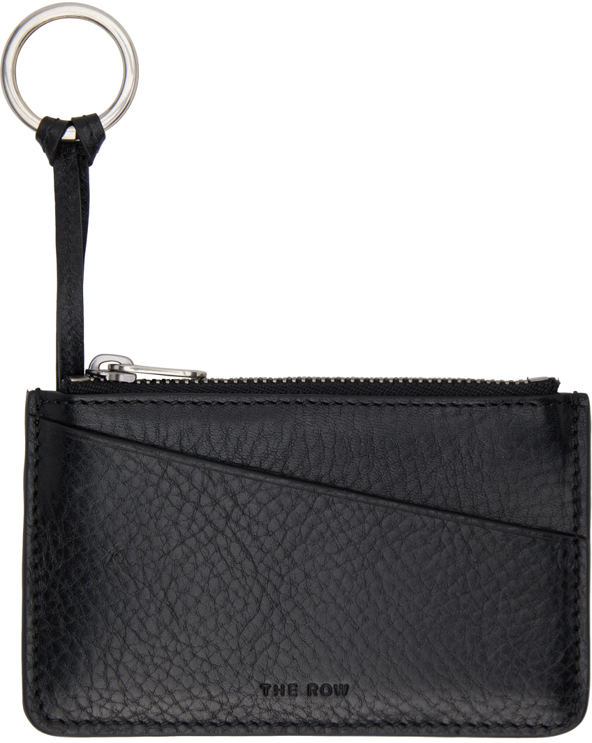 The Row Black Zipped Keychain Wallet SSENSE