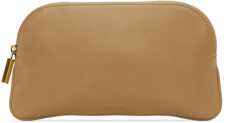 THE ROW EW CIRCLE POUCH （ダークブラウン） The Row E/w Circle Leather Pouch In Brown | ModeSens