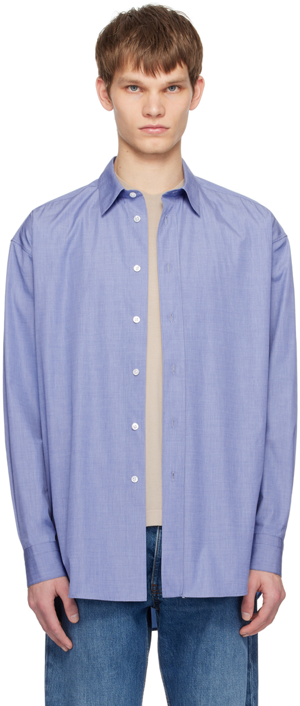 The Row Blue Miller Shirt In Oxf Oxford Blue