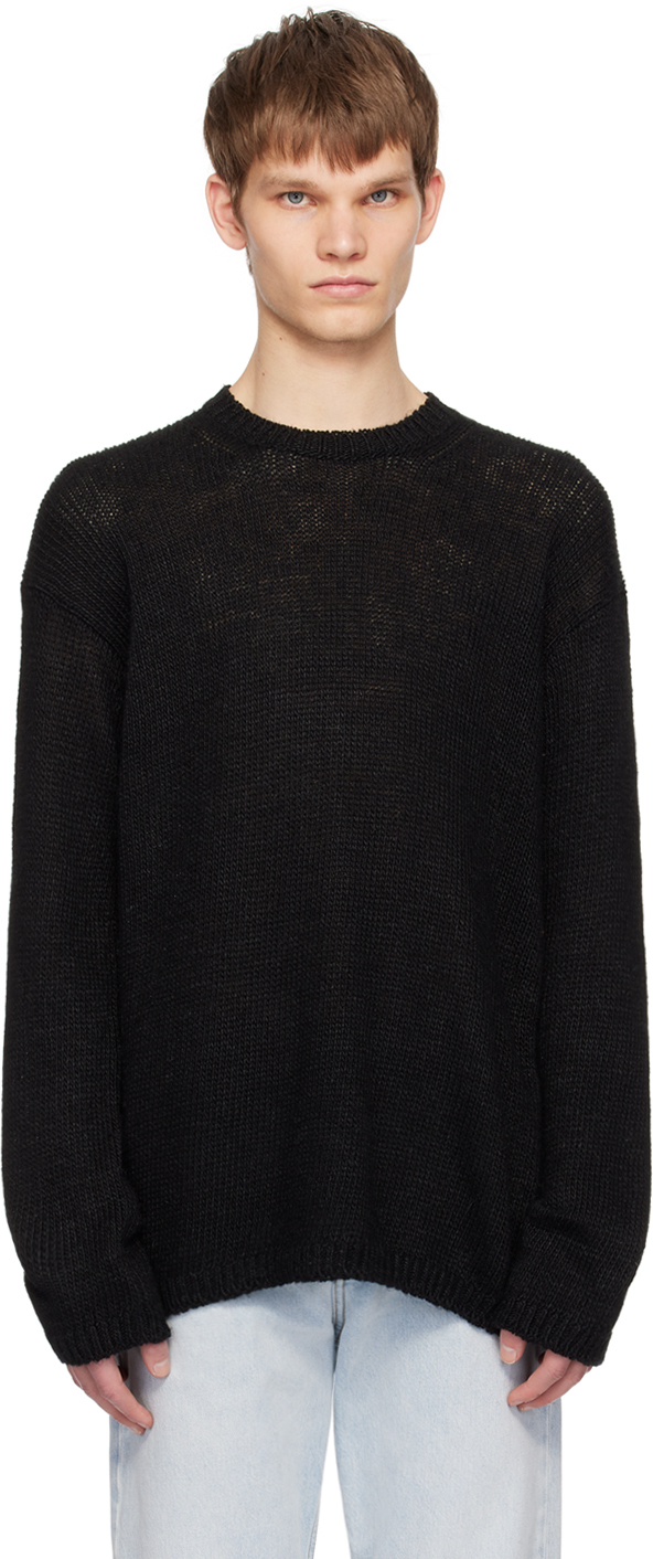 The Row Black Hank Sweater In Blk Black