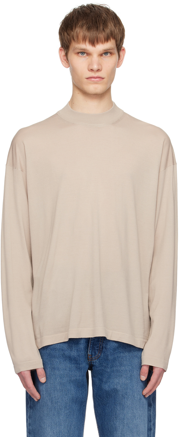 The Row Taupe Delsie Turtleneck In Tau Taupe