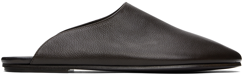 Shop The Row Brown Nicco Loafers In Dbr Dark Brown